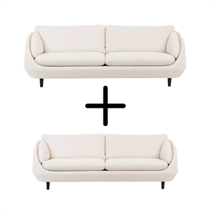 BRUNSTAD - ROSS 3,5 + 3 PERS. SOFA - TAFFIE MARBLE STOF - NATUROLIE EGEBEN - MÅL: 238 x 218 CM.